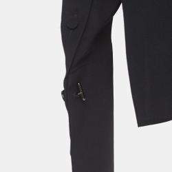 Fendi Black Silk V Neck Collared Button Front Shirt L