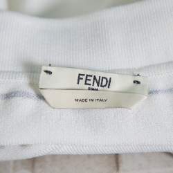 Pre Owned Fendi X Joshua Vides Monochrome Knit Fitted Midi Skirt S