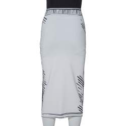 Pre Owned Fendi X Joshua Vides Monochrome Knit Fitted Midi Skirt S