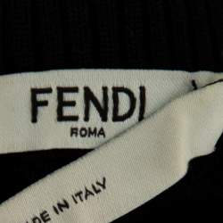 Fendi Black Knit Zipper Front Sweatshirt L
