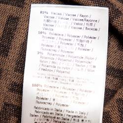 Pre Owned Fendi Brown Zucca Monogram Knit Logo Embroidered Crop Top & Leggings Set M