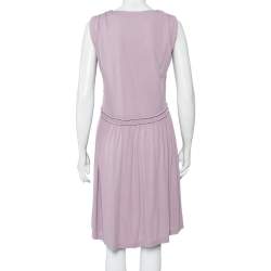 Fendi Lilac Knit Ruched Detail Mini Dress M
