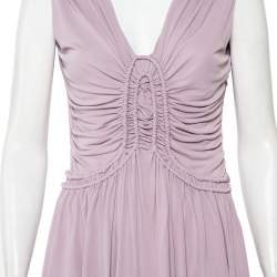 Fendi Lilac Knit Ruched Detail Mini Dress M