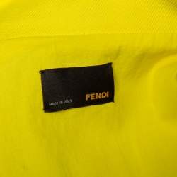 Fendi Yellow Denim Button Front Collared Peacoat M