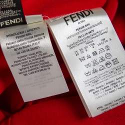 Pre Owned Fendi Red Crepe Textured Waist Trim Balloon Mini Skirt S