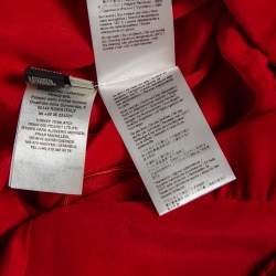Pre Owned Fendi Red Crepe Textured Waist Trim Balloon Mini Skirt S