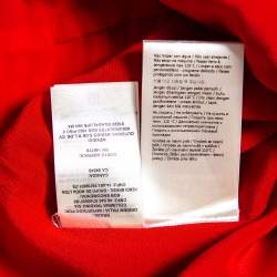 Pre Owned Fendi Red Crepe Textured Waist Trim Balloon Mini Skirt S