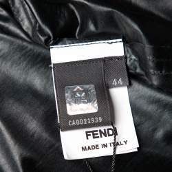 Pre Owned Fendi Black Coated Elastic Waist Detail Sleeveless Midi Dress M