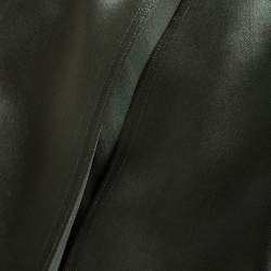 Pre Owned فستان فندي ماكسي فتحة جانبية سموكد حرير أخضر زيتوني مقاس متوسط