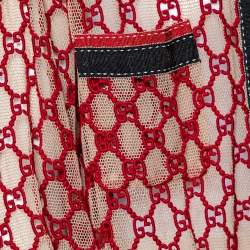 Pre Owned Gucci Red GG Macrame Open Front Belted Jacket M