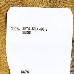 Pre Owned Fendi Olive Green Silk Draped Sleeve Detail Top M