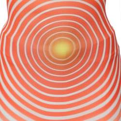 مملوكة مسبقًا Fendi Pink Printed Silk Chain Link Halter Neck Scarf Top S