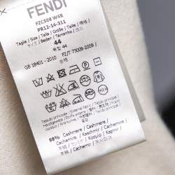 Pre Owned Fendi Cream Cashmere & Mesh Insert Detailed Button Front Cardigan M 