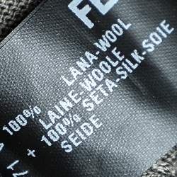 Pre Owned Fendi Green Wool & Silk Ruffle Neck Cardigan L