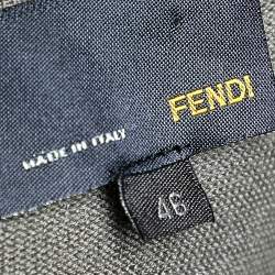 Pre Owned Fendi Green Wool & Silk Ruffle Neck Cardigan L