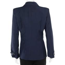 Pre Owned Fendi Dark Blue Wool Blend Blazer L