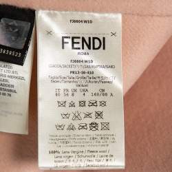 Fendi Cream Wool & Fur Detailed Button Front Cape S