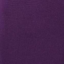 Pre Owned Fendi Purple Wool Puff Sleeve Dress S