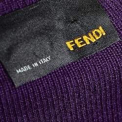 Pre Owned Fendi Purple Wool Puff Sleeve Dress S