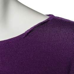 Pre Owned Fendi Purple Wool Puff Sleeve Dress S