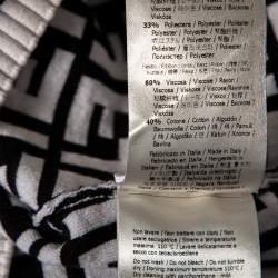 Pre Owned Fendi Monochrome Zucca Monogram Jacquard Knit Ribbon Detailed Pullover L