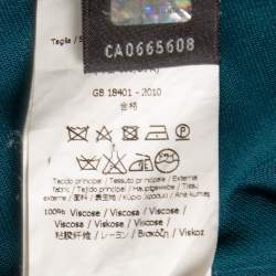 Pre Owned فستان فندي جيرسيه أخضر داكن مزين ظهر مفتوح ماكسي مقاس صغير (سمول)