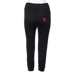 Pre Owned Fendi Black Cotton Karlito Joggers S