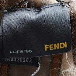 Pre Owned Fendi Brown Suede & Fur Shearling Sleeveless Shrug S