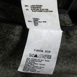 Pre Owned Fendi Brown Wool Contrast Trim Detailed Double Breasted Blazer M