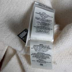 Pre Owned Fendi Cream Knit Logo Embroidered Sweater L