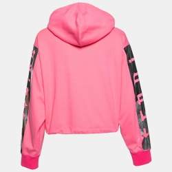 Pre Owned Fendi Pink Knit Nicki Minaj Printed and Embroidered Hoodie M
