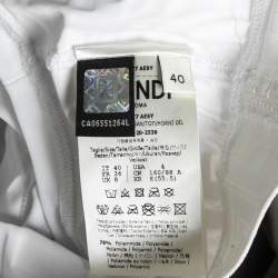 Fendi White Embossed Jersey Sports Bra and Pant Set S