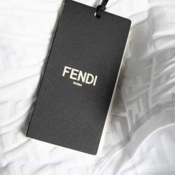 Fendi White Embossed Jersey Sports Bra and Pant Set S