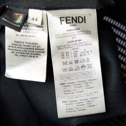 Fendi Grey Knit Abito Off The Shoulder Logo Trim Dress M