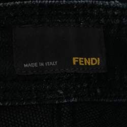 Pre Owned Fendi Black Cotton Straight Fit Jeans S