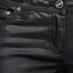Pre Owned Fendi Black Cotton Straight Fit Jeans S