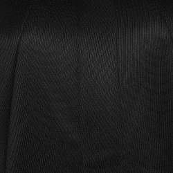 Fendi Black Synthetic Mink Fur Trim Zip Front Long Coat M