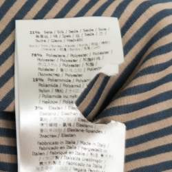 Pre Owned Fendi Blue & Beige Striped Cotton Long Sleeve Sweatshirt S