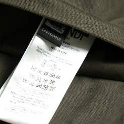 Fendi Olive Green Cotton Shearling Trimmed Long Sleeve Zipped Jacket L