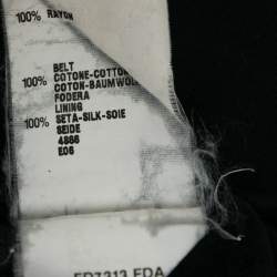 Pre Owned Fendi Navy Blue Jersey & Silk Cut-Out Sleeve Detailed Dress S