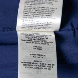 Pre Owned Fendi Blue Velvet Heart Embroidered Bomber Jacket S