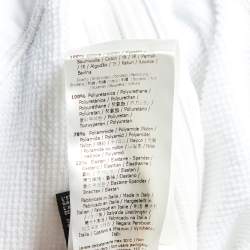 Pre Owned Fendi White Cotton Logo Detail Zip Up Hoodie L