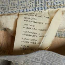 Pre Owned Fendi Vintage Cream FF Denim Straight Fit Jeans L Waist 31.5"