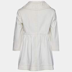 Pre Owned Fendi Off-White Cotton Blend Button Front Jacket M