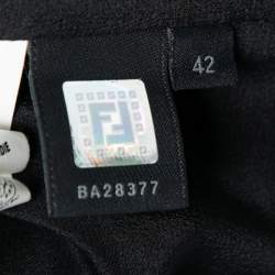 Pre Owned Fendi Black Wool Pleated Detail Belted Blazer M