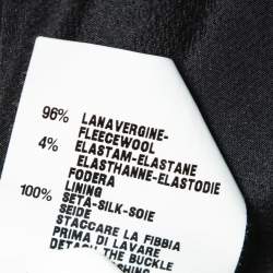 Pre Owned Fendi Black Wool Pleated Detail Belted Blazer M