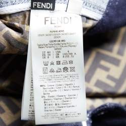 Pre Owned Fendi Blue Denim Logo Patch Fendimania Button Front Jacket S