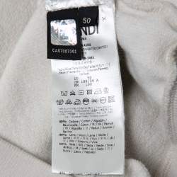 Pre Owned Fendi Off White Cotton Band Logo Trim Hoodie XL