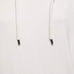 Pre Owned Fendi Off White Cotton Band Logo Trim Hoodie XL