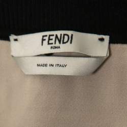 Pre Owned Fendi Black Zucca Monogram Knit Pullover Top S 